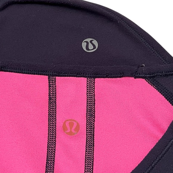 Lululemon Reversible Runder Under Long Sleeve Black Swan / Raspberry Glo Light - Picture 6 of 7
